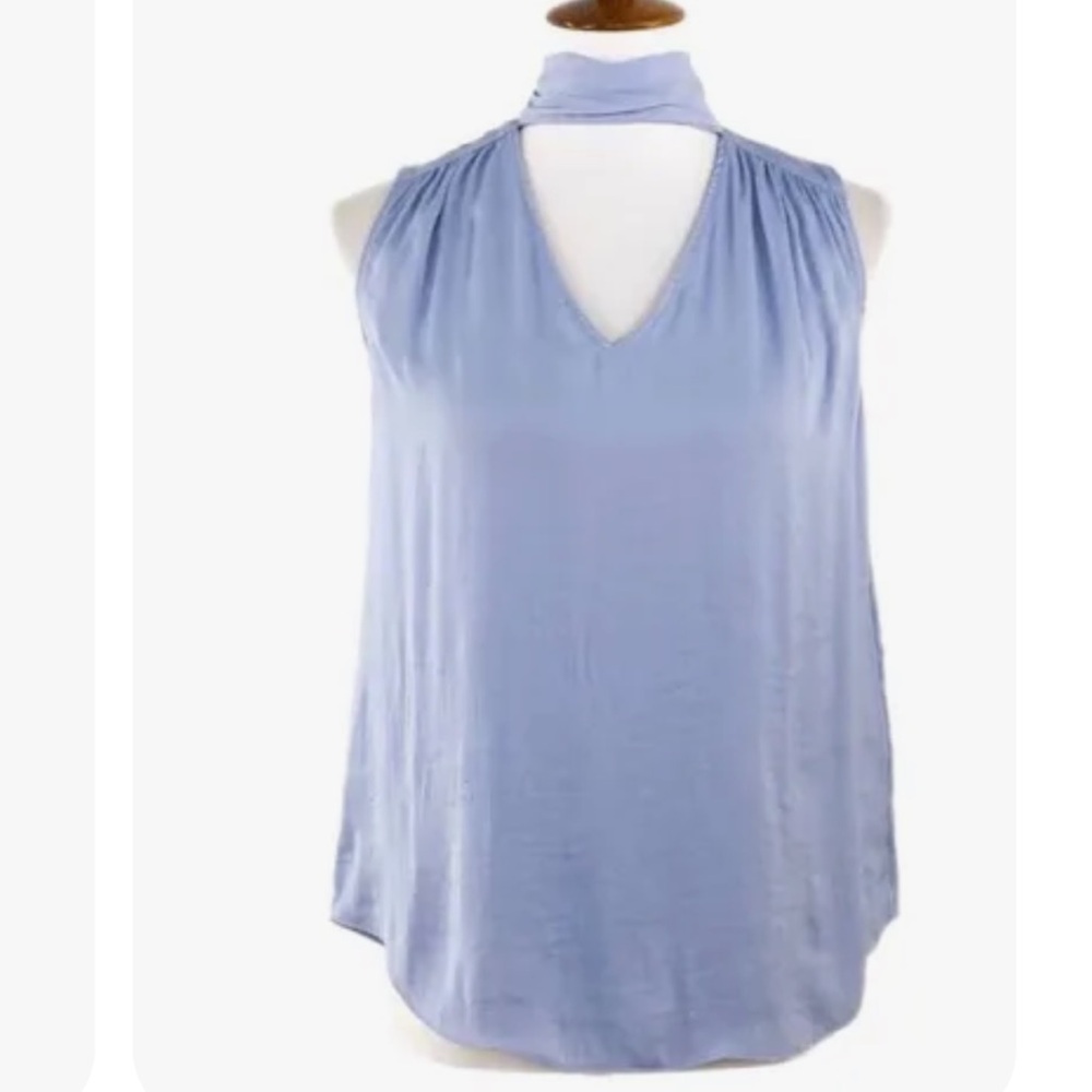 Naked Zebra Lavender Tie-Neck Sleeveless Top
